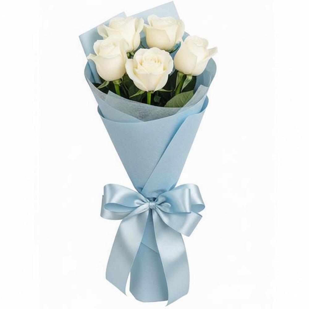 Букет 5 Белых роз Проуд в Орше