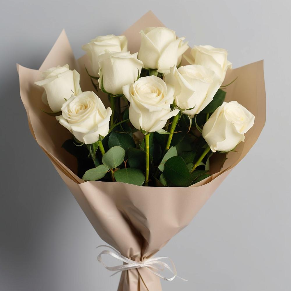 Букет 9 Белых роз Эдлесс Лав в Орше