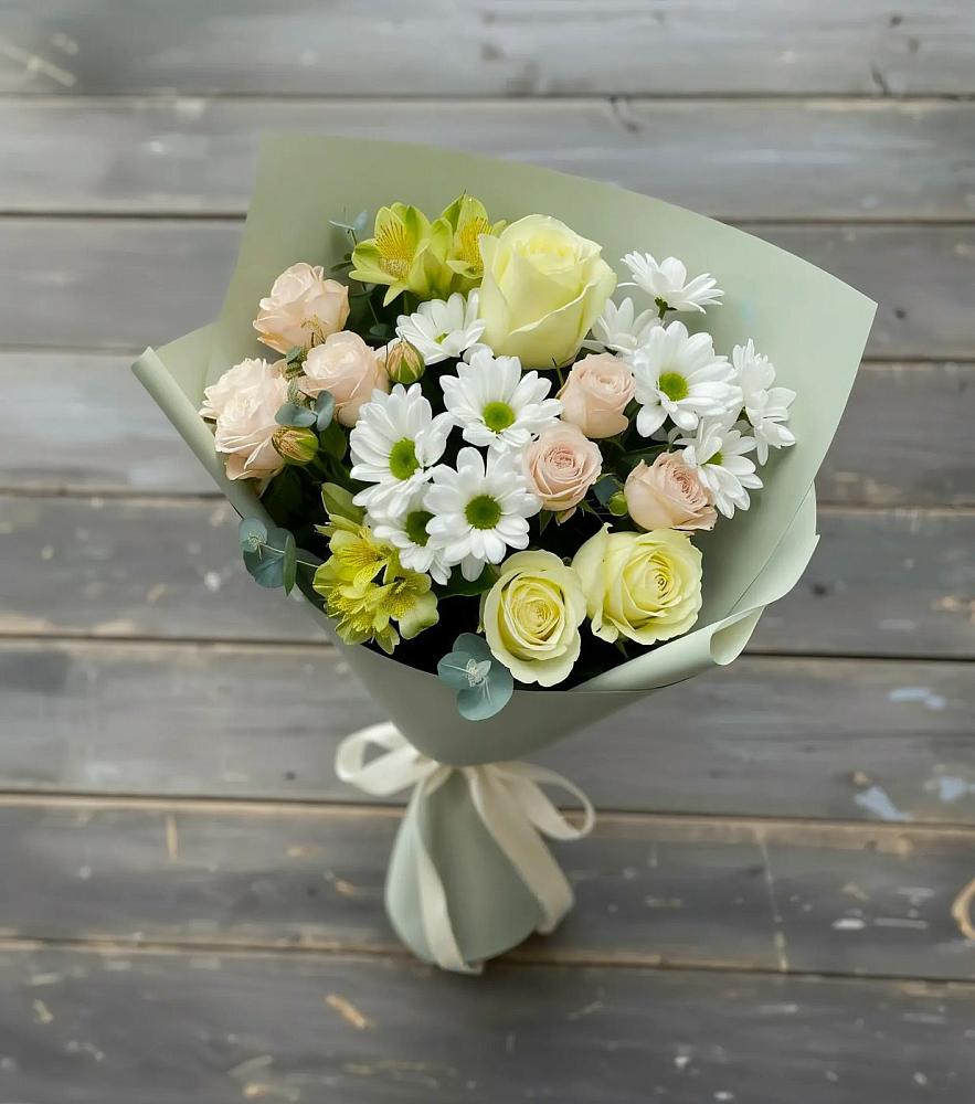 Букет цветов из: Альстромерии, Розы и Хризантемы в Орше