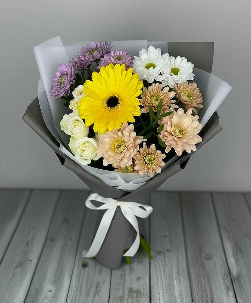Букет цветов из: Розы, Герберы и Хризантемы в Орше