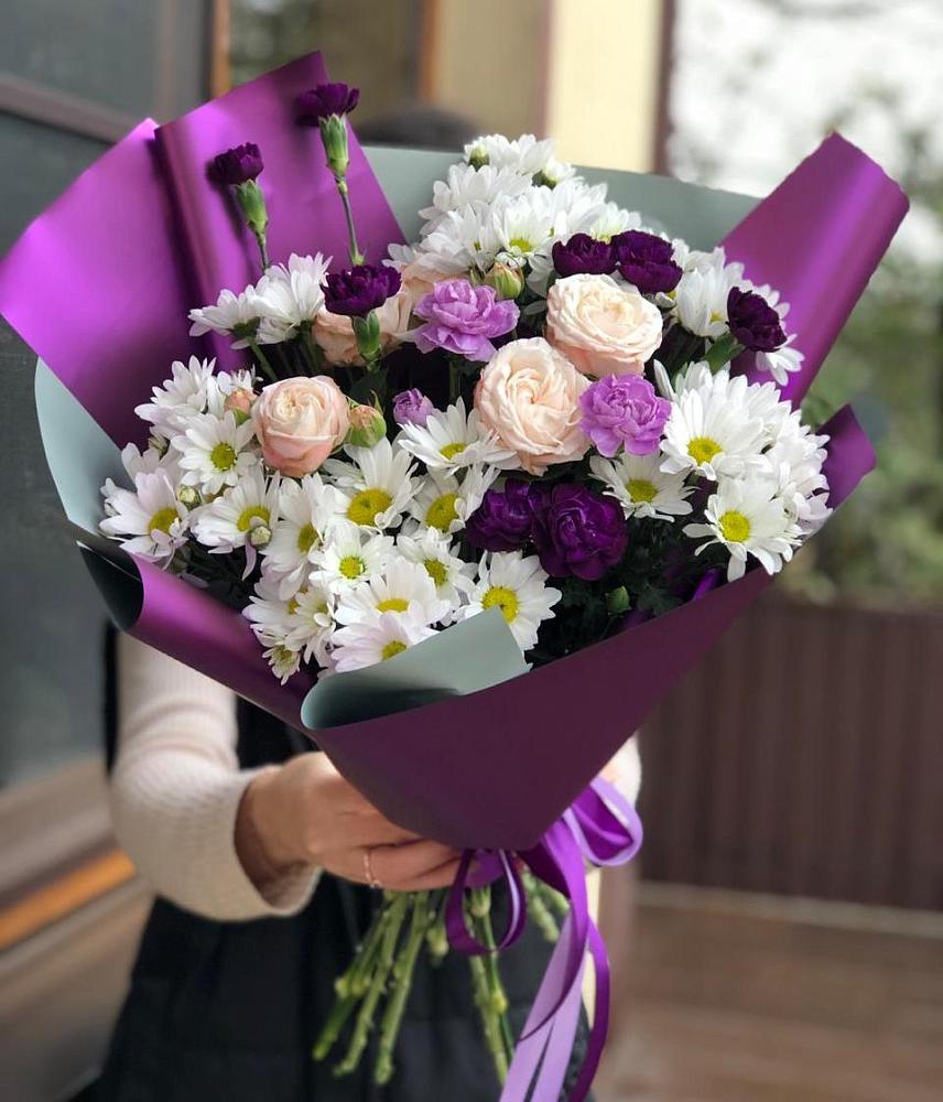 Букет цветов из: Хризантемы, Гвоздики и Розы в Орше