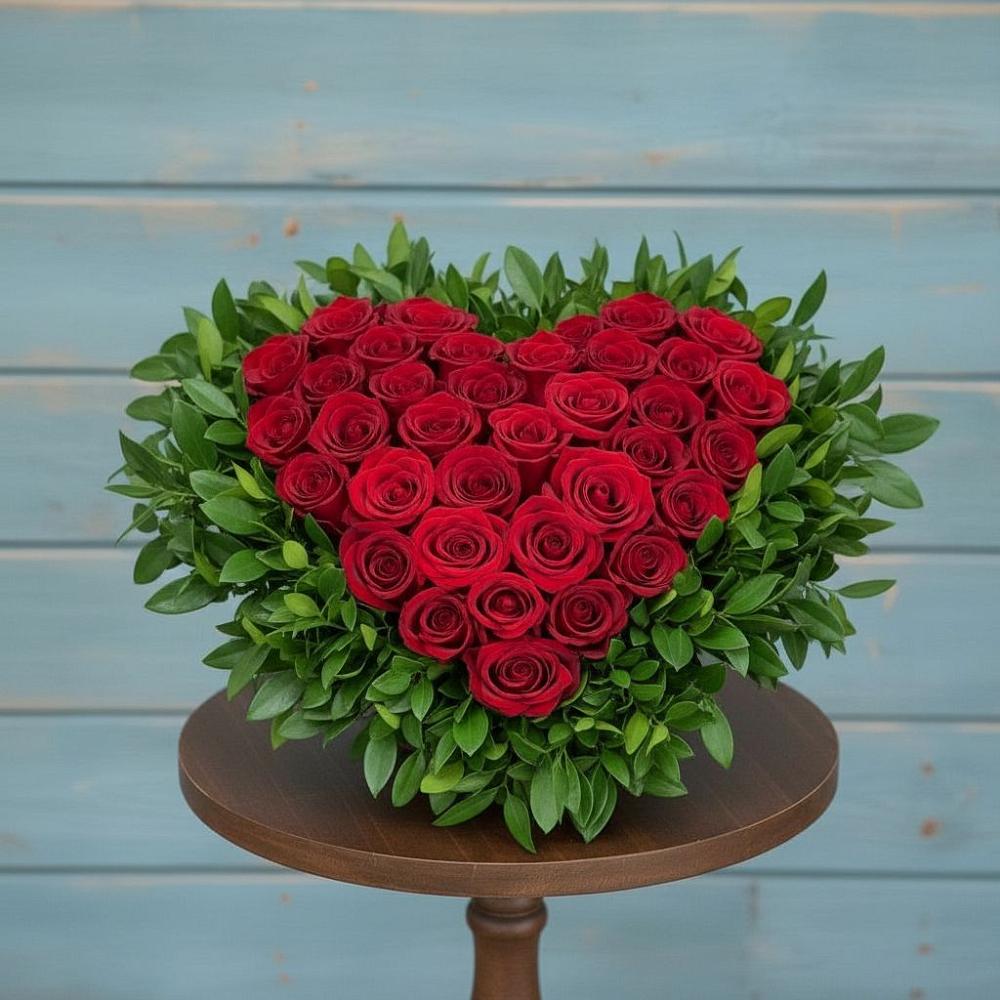 Цветочная композиция из Розы в виде сердца в Орше