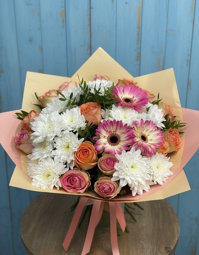 Букет цветов из: Розы, Герберы и Хризантемы в Орше