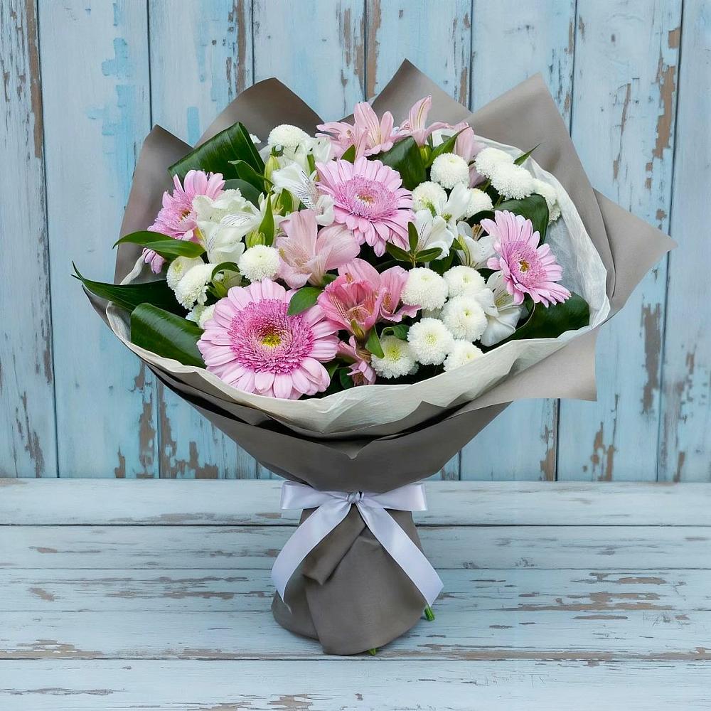 Букет цветов из: Герберы, Альстромерии и Хризантемы в Орше